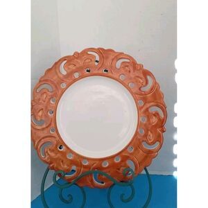 Decorative‎ Charger Plate Copper Color Ornate Design Table Decor